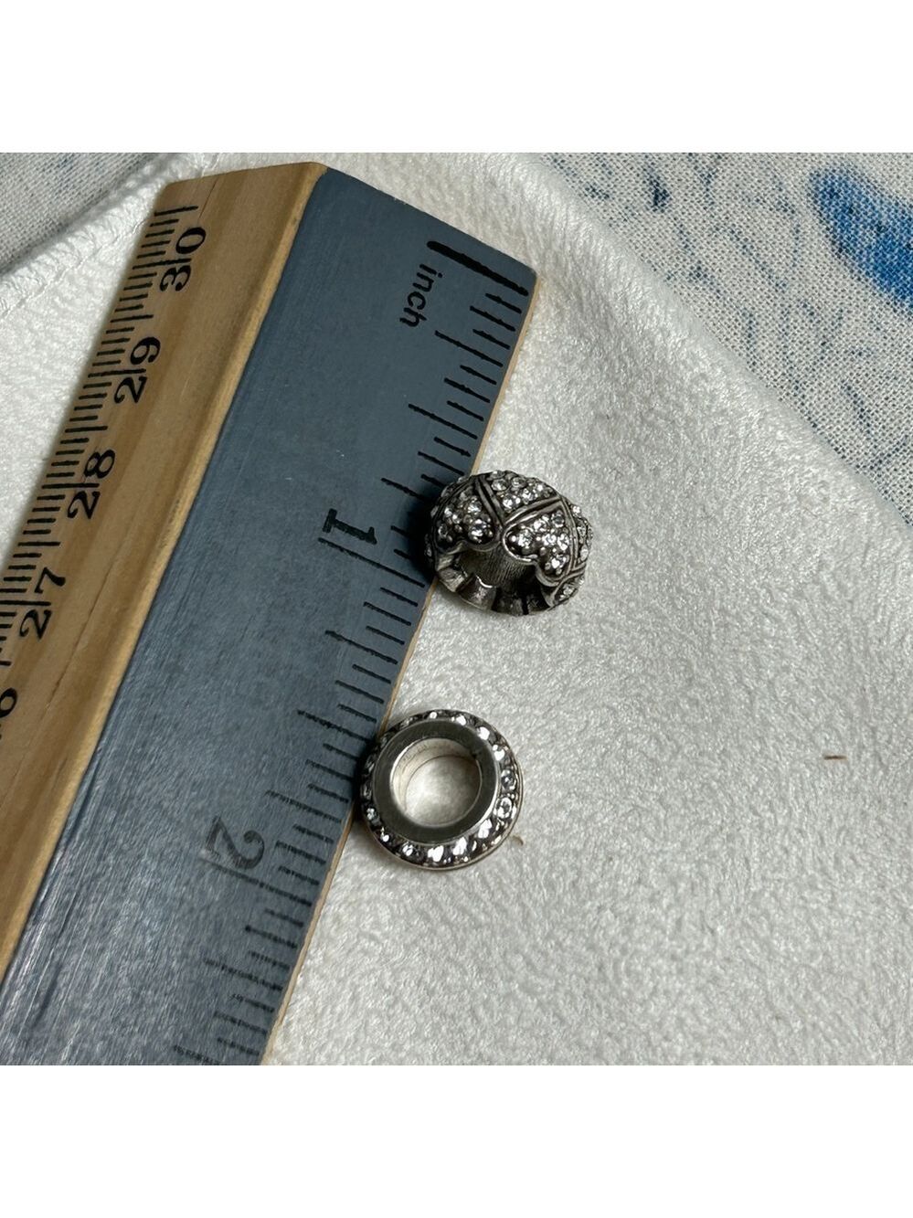 Brighton Clear Crystal Spacers Lot of 3 Glam Sparkle Silver Plated - Picture 7 of 13